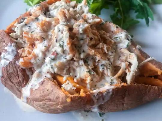buffalo chicken sweet potato