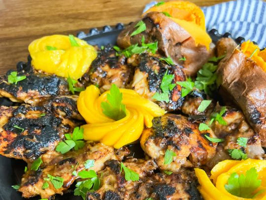 Grilled Mango Chicken Thighs