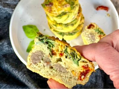 sausage and sun dried tomato egg muffins