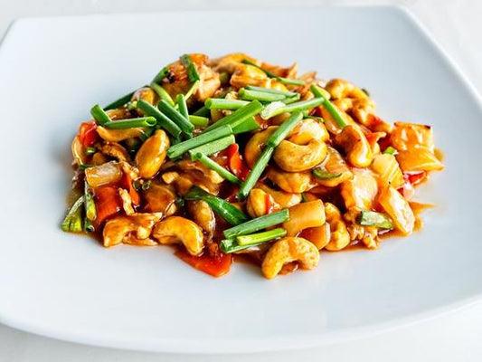 Crispy sweet chili chicken and cashews