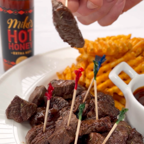 Rastelli’s Steak Bites + Mike’s Hot Honey Marinade