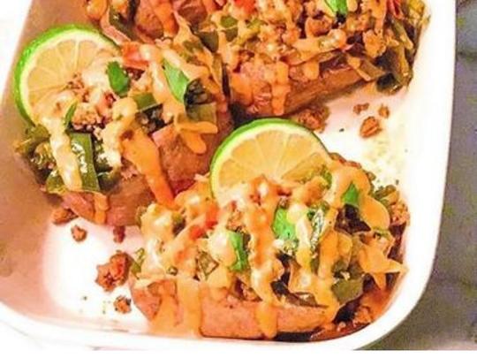 Chicken Fajita Stuffed Potatoes